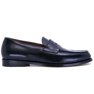 Black leather moccasin Made in Italy