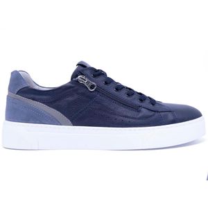 Leather sneakers with side zip