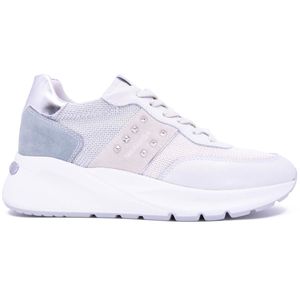 Suede and fabric sneakers with studs