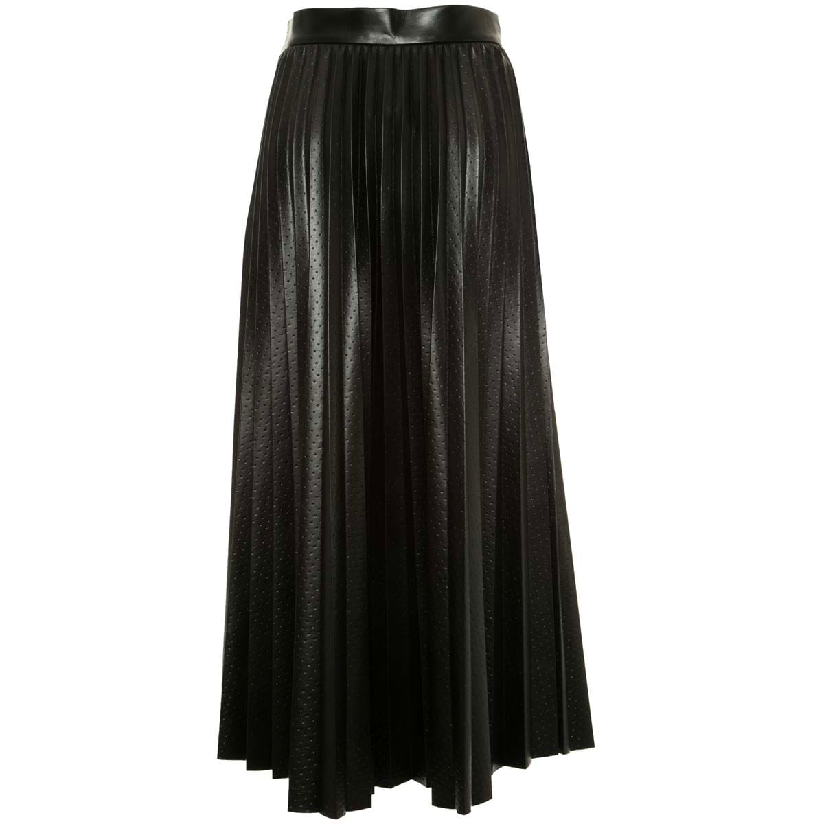 BOSS - Black pleated skirt in perforated embossed fabric on arteni.it