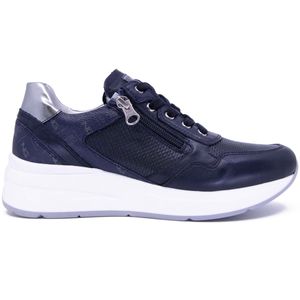 Navy sneakers with zip and laces