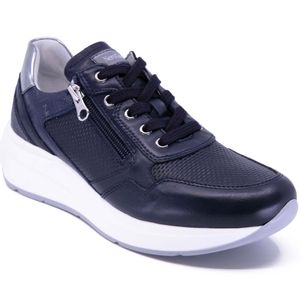 Navy sneakers with zip and laces