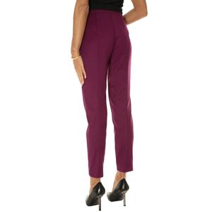 Purple flannel cigarette trousers