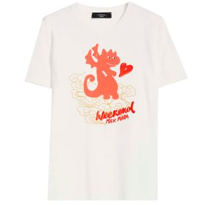 T-shirt in jersey con stampa Cinema