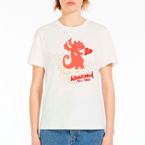 T-shirt in jersey con stampa Cinema