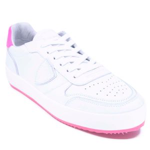 Sneakers Nice Low Veau Neon Blanc Fucsia