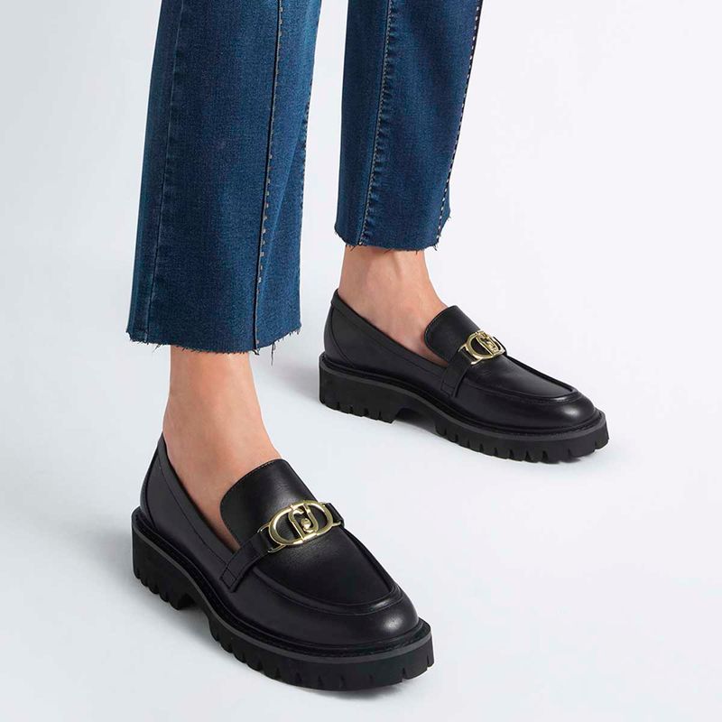 Liu-Jo - Leather moccasin with golden logo on Arteni.it