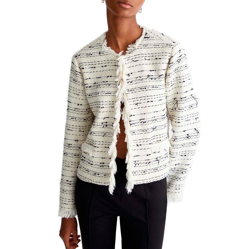 Guess Giacca Cropped Guess Con Frange - Beige