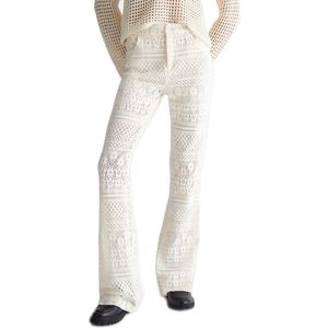 White cotton lace trousers