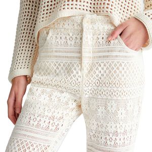 Pantalone bianco in pizzo in cotone