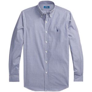 Camicia vichy in popeline stretch con pony