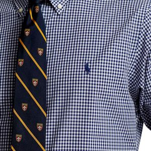 Camicia vichy in popeline stretch con pony