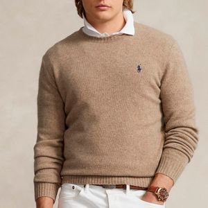 Wool and cashmere crew-neck sweater with pony