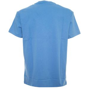 T-Shirt Classic Fit blu con taschino e pony