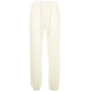 Joggers con ricamo sangallo