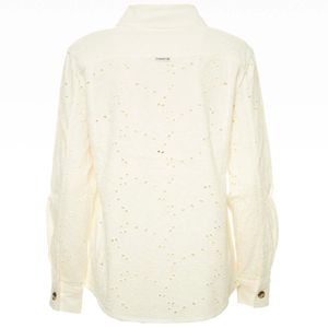Camicia in twill con ricamo sangallo