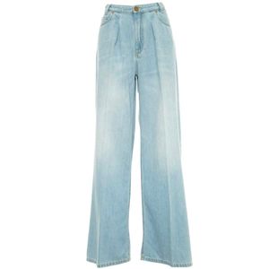 Light flared jeans in washed denim