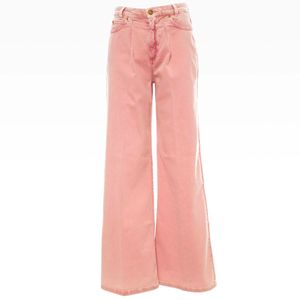 Jeans a zampa rosa in denim stretch