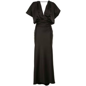 Elegant black satin dress