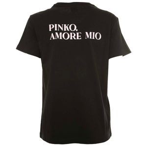 Black T-Shirt with pink logo print
