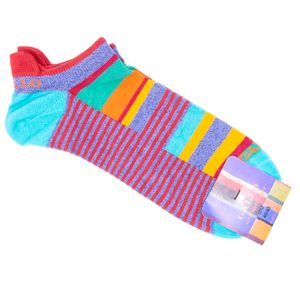 Calzini colorblock a righe in cotone