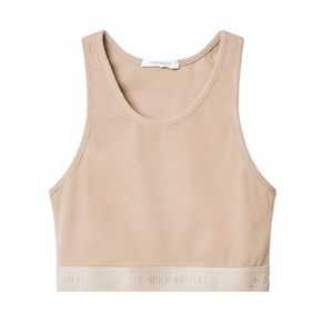 Top in cotone elasticizzato con fascia logata