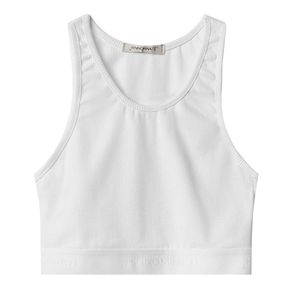 Top in cotone elasticizzato con fascia logata