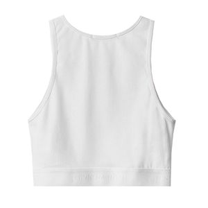 Top in cotone elasticizzato con fascia logata