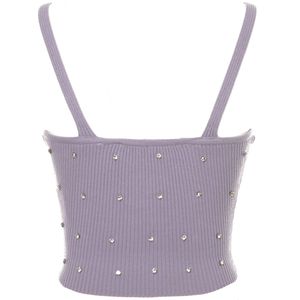 Top cropped Abers con strass