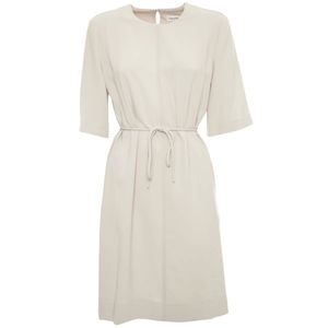 Beige dress with belt