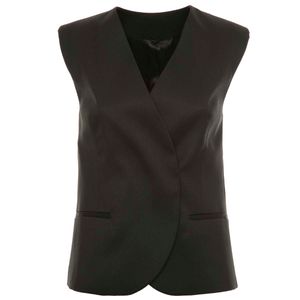 Gilet nero in morbido twill