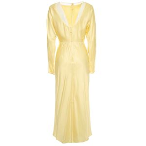 Abito lungo giallo in satin di viscosa