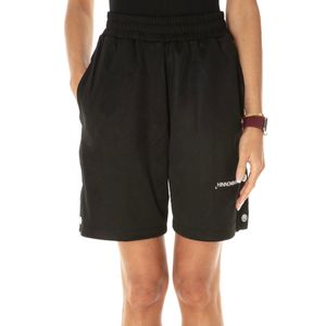 Shorts in acetato con bottoni laterali