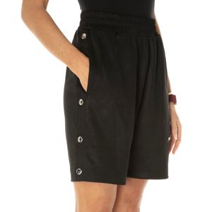 Shorts in acetato con bottoni laterali