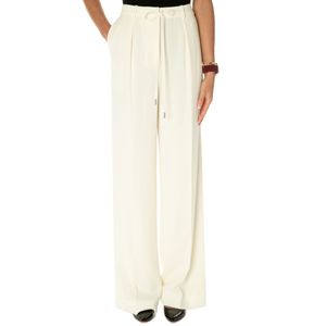 Pantalone dritto in satin di viscosa