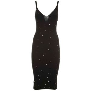 Mekal ribbed dress with rhinestones
