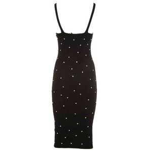 Mekal ribbed dress with rhinestones