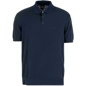 Short-sleeved cotton-knit polo shirt with logo