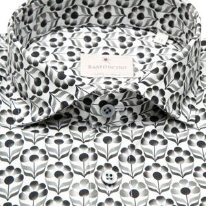 Gray Simo M/L shirt with floral geometric print