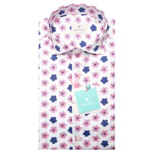White Simo M/L shirt with floral pattern