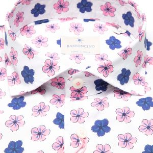White Simo M/L shirt with floral pattern