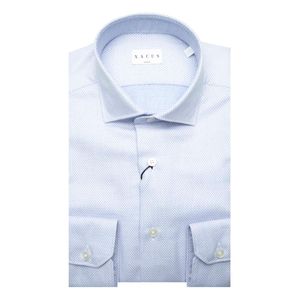 Light blue slim fit shirt with geometric print