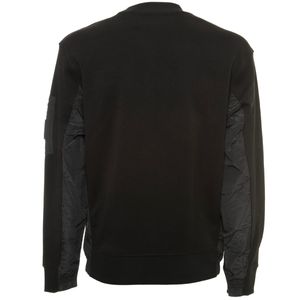 Black sweater with technical fabric inserts