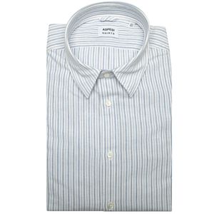 Striped linen shirt with Italian collar