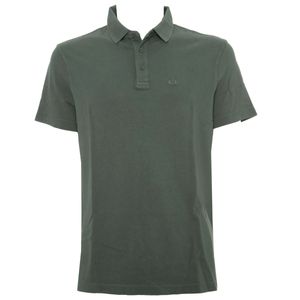 Three-button pique cotton polo shirt