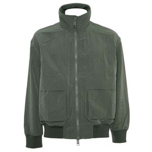 Full zip blouson with pockets in fluid fabric