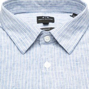 Regular fit shirt in linen and cotton