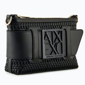 Shoulder bag with weaves and maxi logo