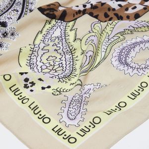 Foulard jacquard con stampa all over