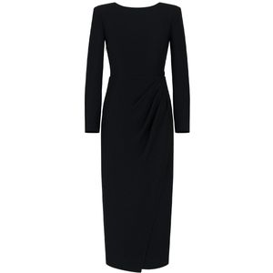 Techno cady dress with side draping
